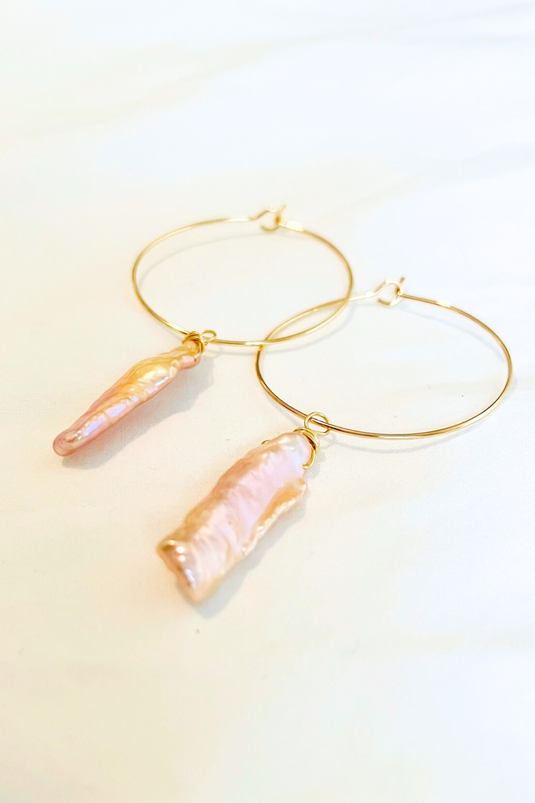 1" - Mini Hoops - Baroque Pearl - Lg