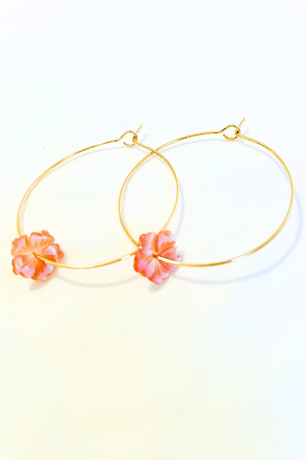 1" - Mini Mother of Pink Pearl Hibiscus Hoops