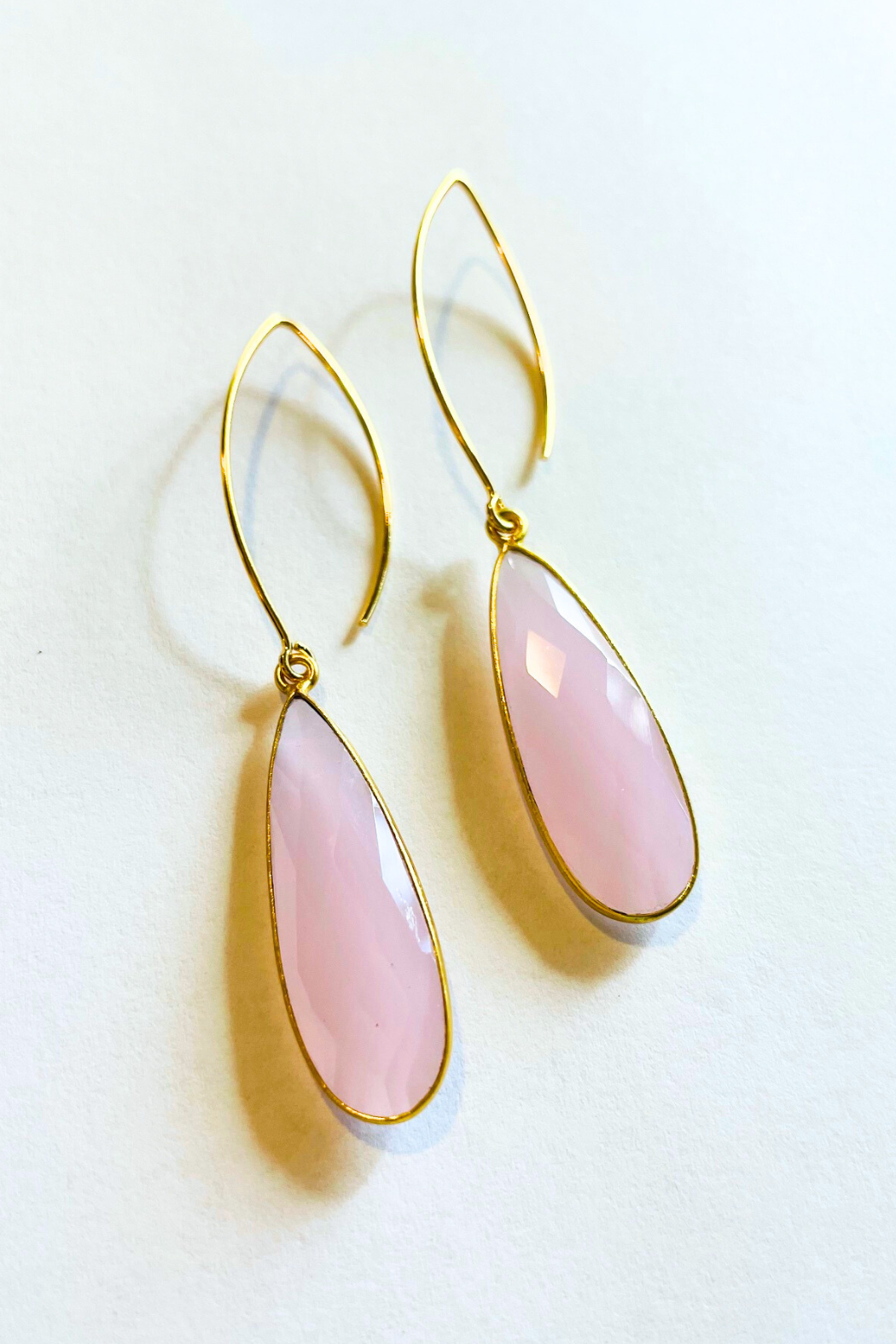 10x30 MM XL Gemstone Drop "V" Shape Earrings