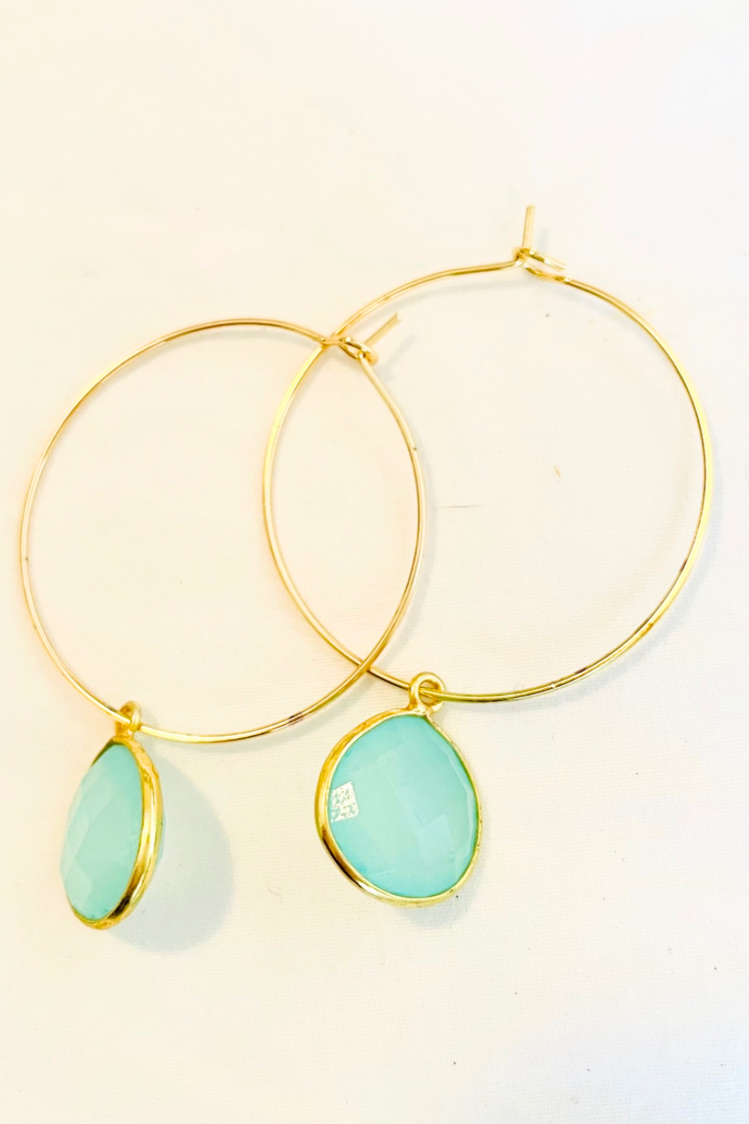 1" Mini Hoop ~ Gem Teardrop-Lg
