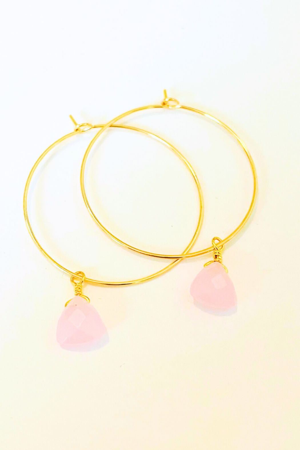 1" Mini Hoops ~ Wire Wrapped Faceted Gemstone