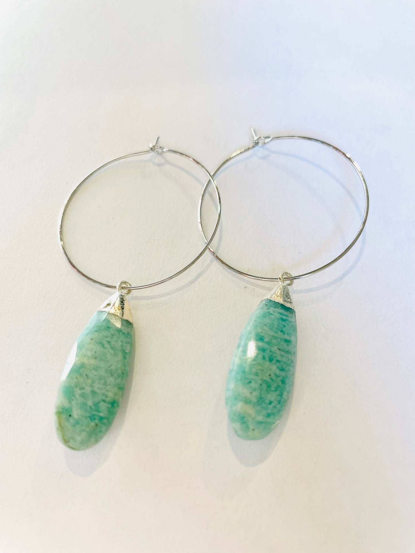 1" Mini Hoop w/ Large Silver Electroplated Gem