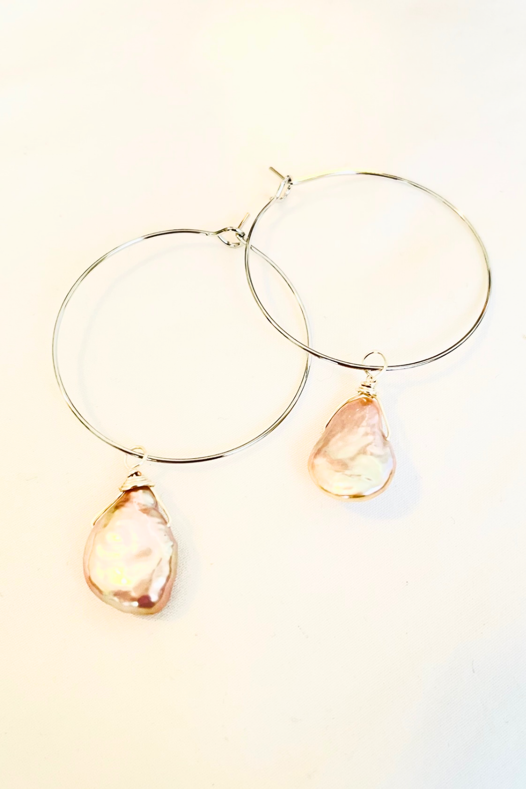 1" - Mini Hoops - Baroque Pearl - Lg