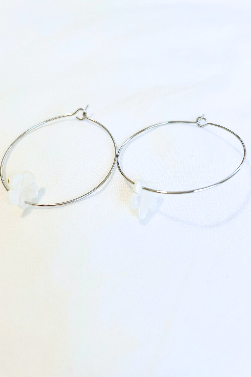 1" - Mini Mother of Pearl Plumeria Hoops