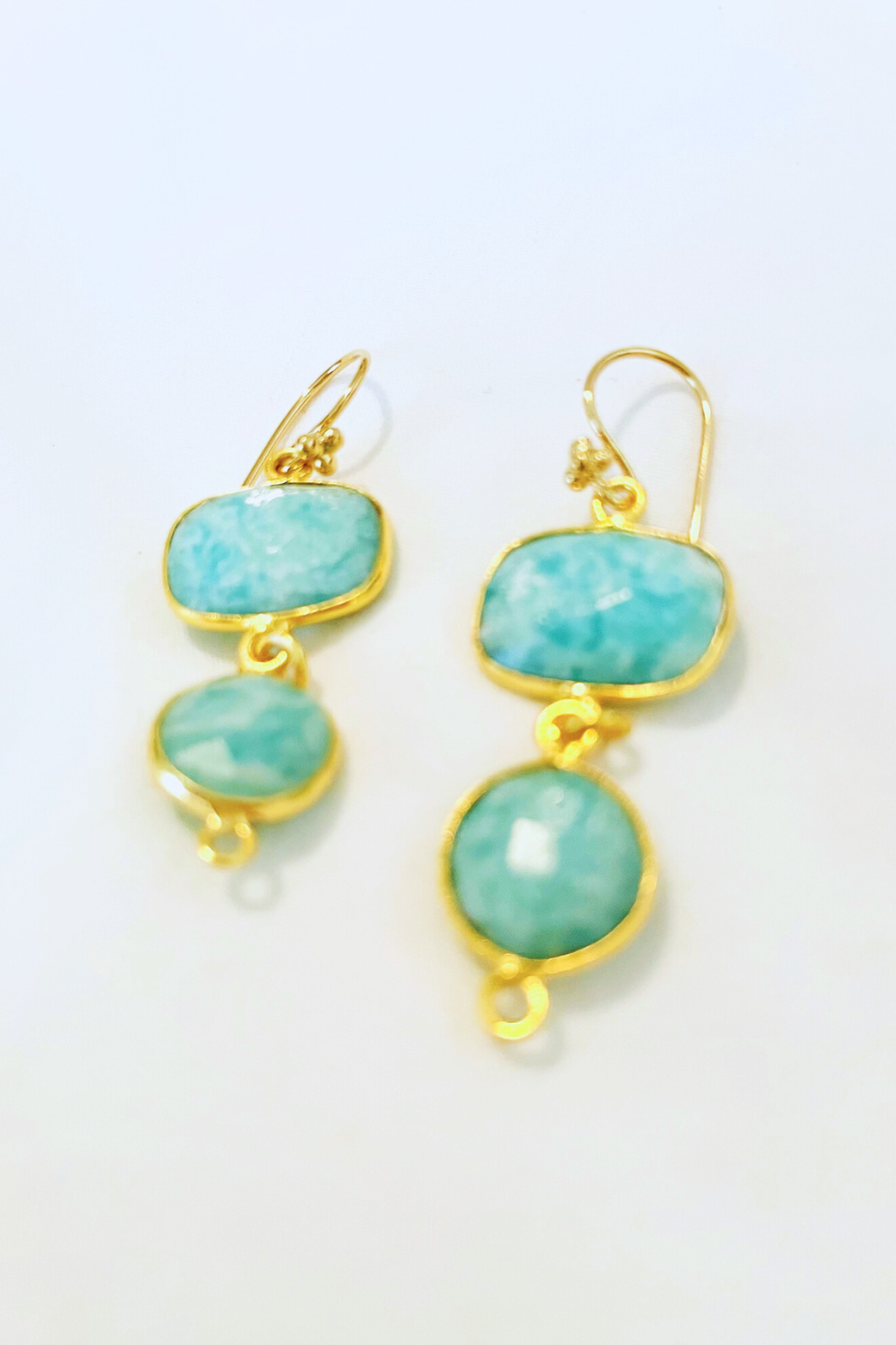 Artistic Multi-Gem Drop Earrings