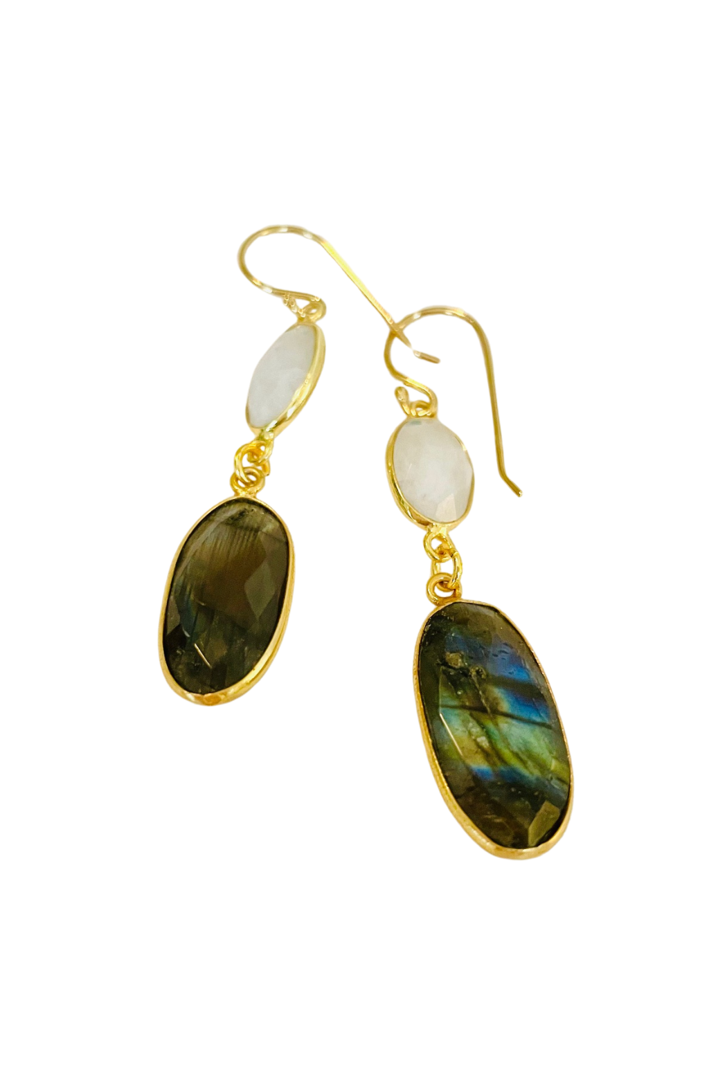 Artistic Multi-Gem Drop Earrings
