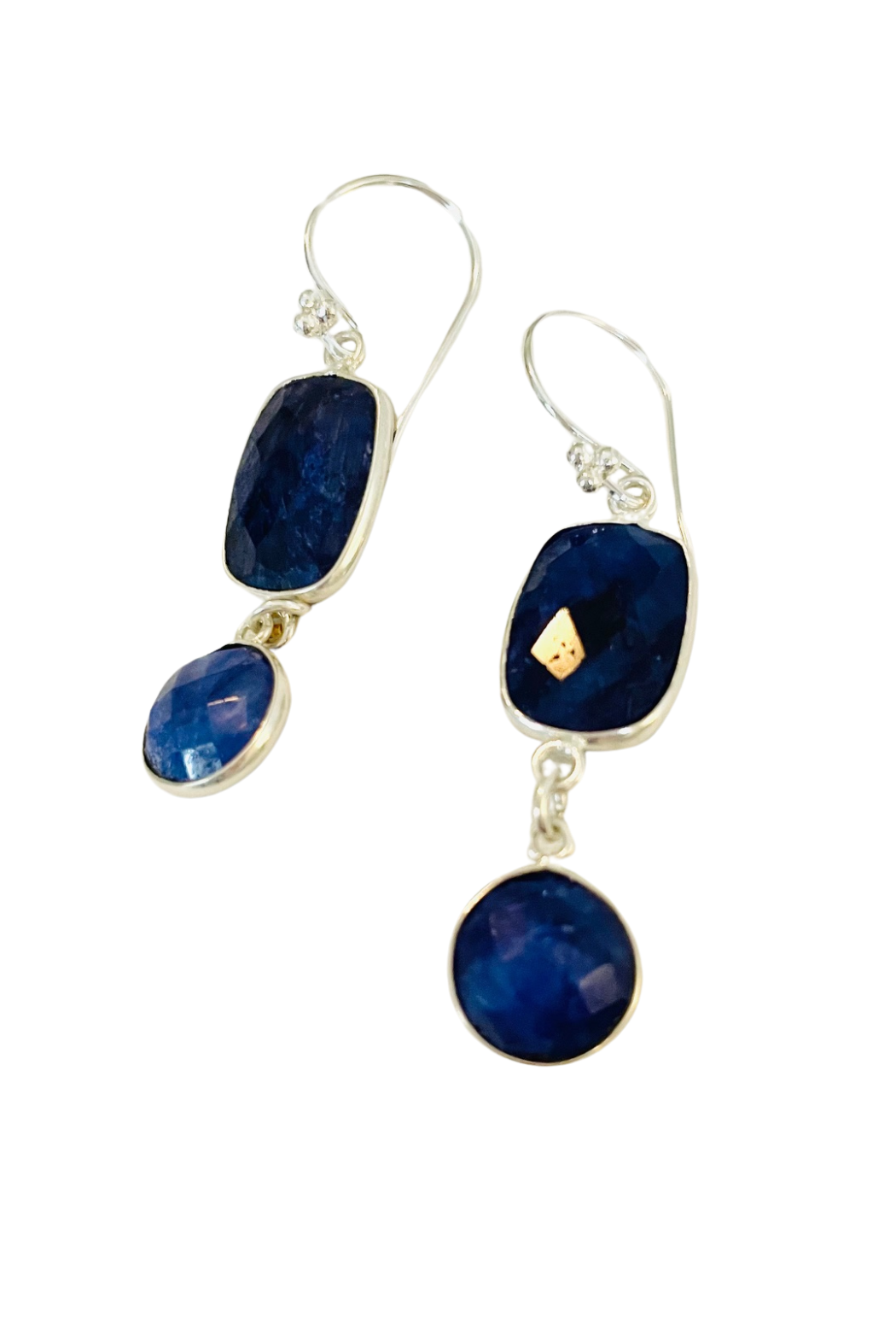 Artistic Multi-Gem Drop Earrings