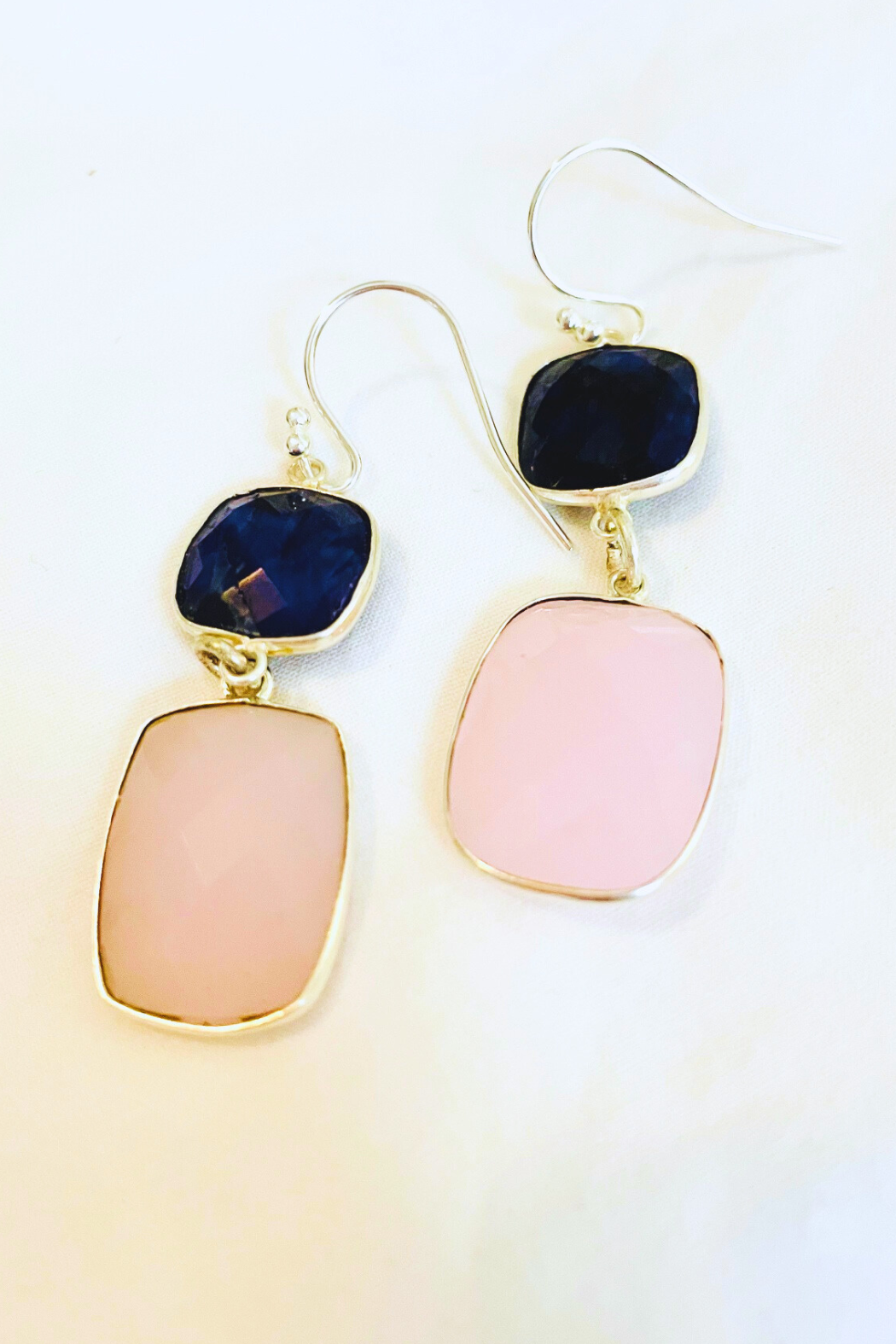 Artistic Multi-Gem Drop Earrings