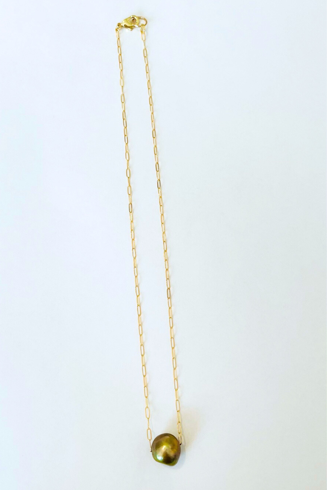 Baroque Freshwater Pearl Paperclip Necklace