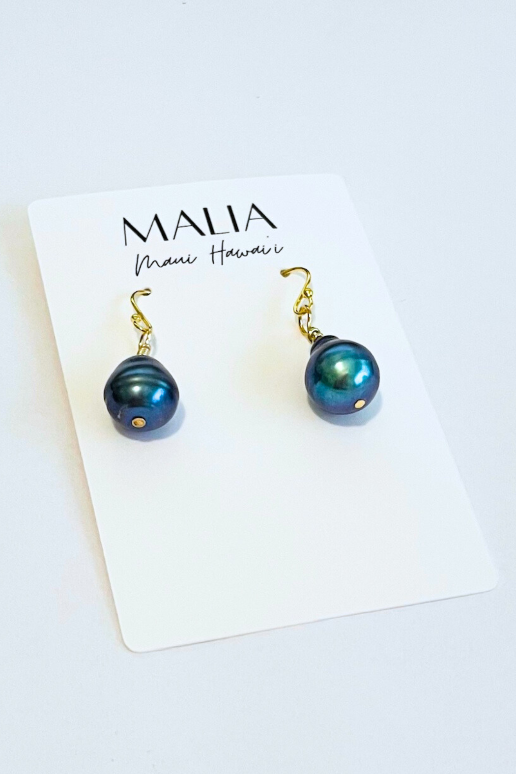 Baroque Green Black Pearl Dangle Earrings - 12-15MM