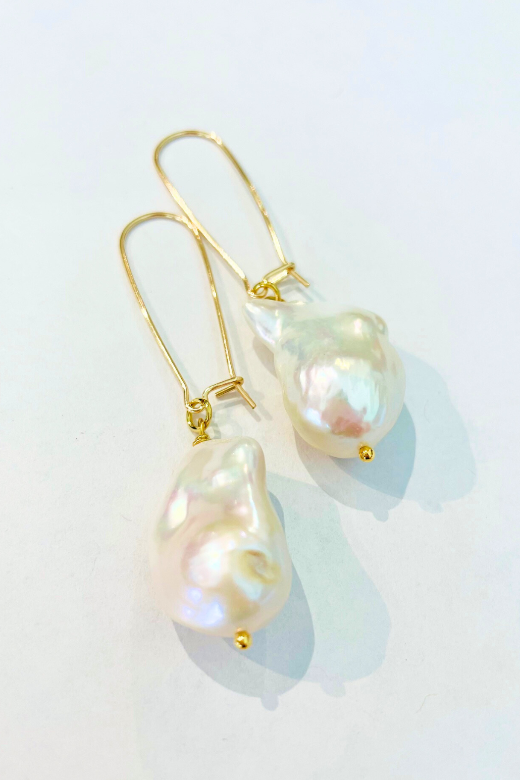 Baroque Pearl Jumbo Flameball Drop Earrings