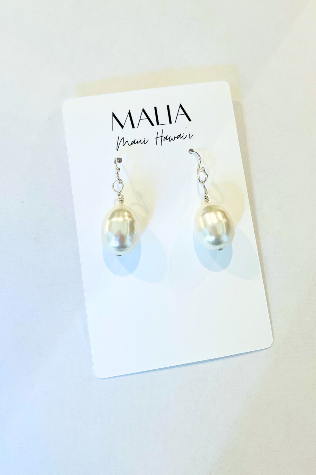 Baroque White Pearl Dangle Earring - 12-15MM