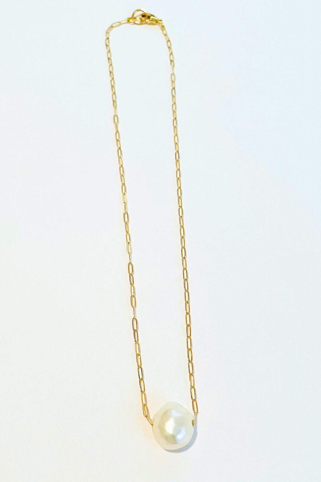 Baroque Freshwater Pearl Paperclip Necklace