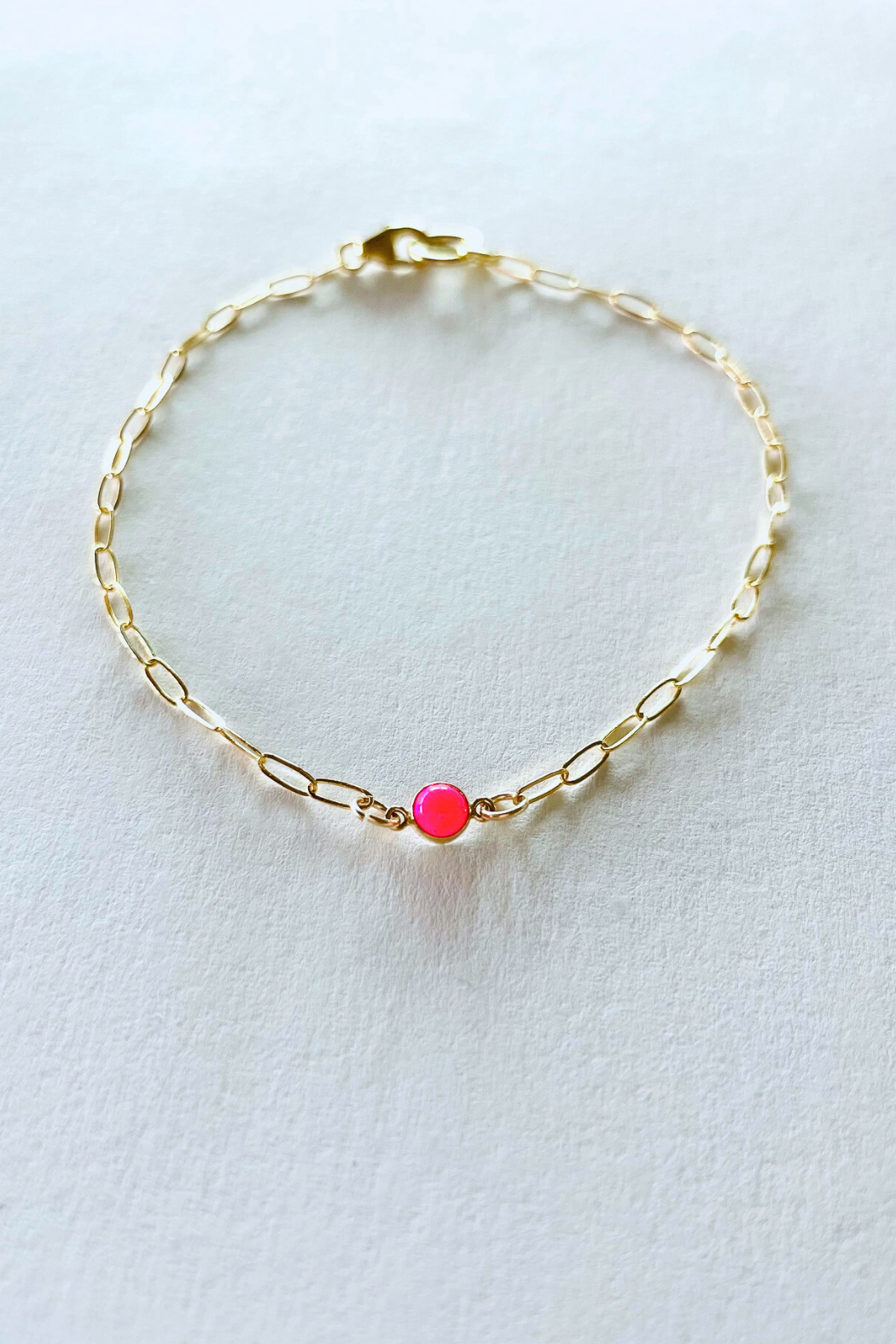 Dainty Opal Paperclip Bracelet