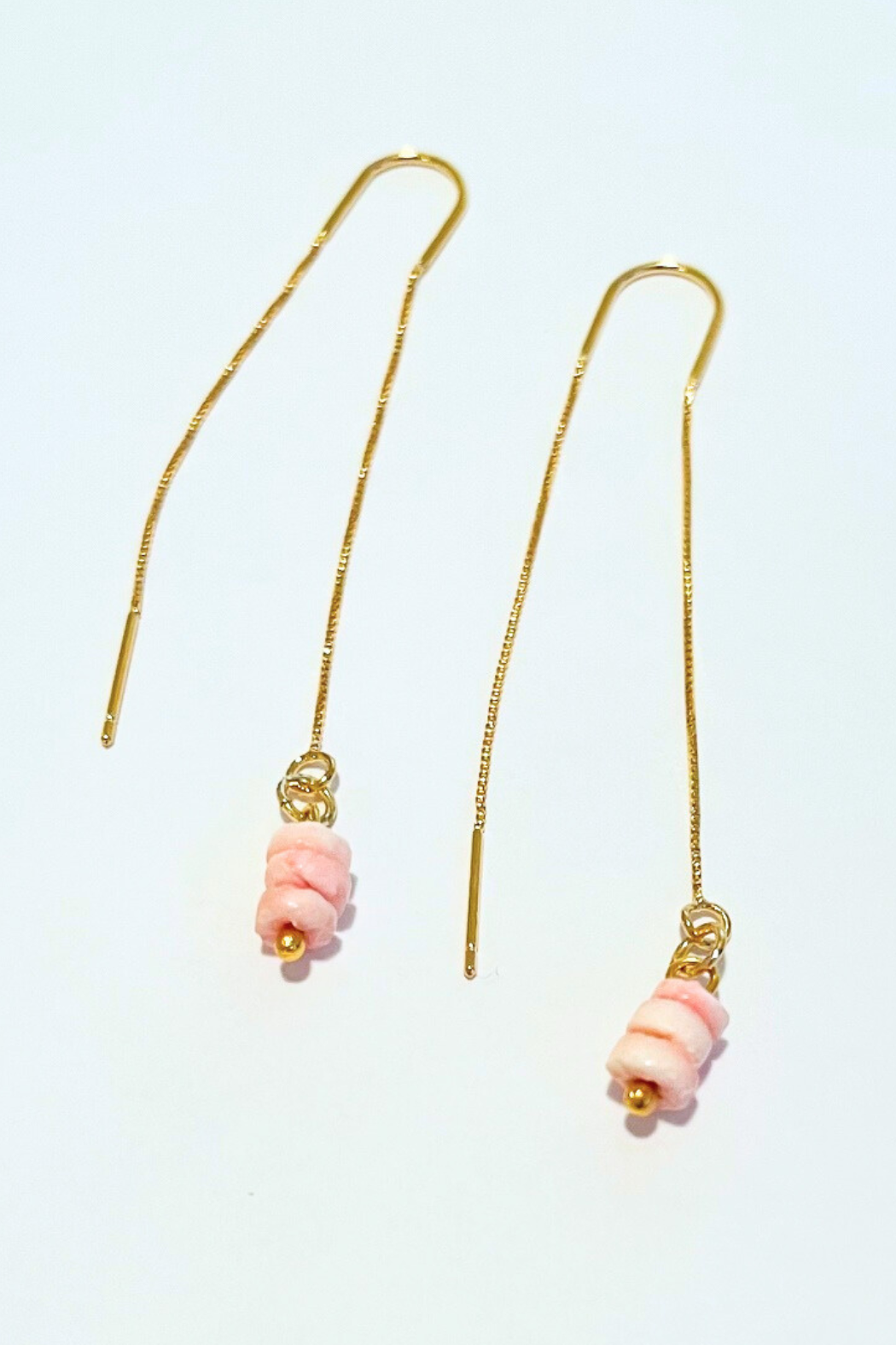 Dainty Stacked Gem Threader Earrings