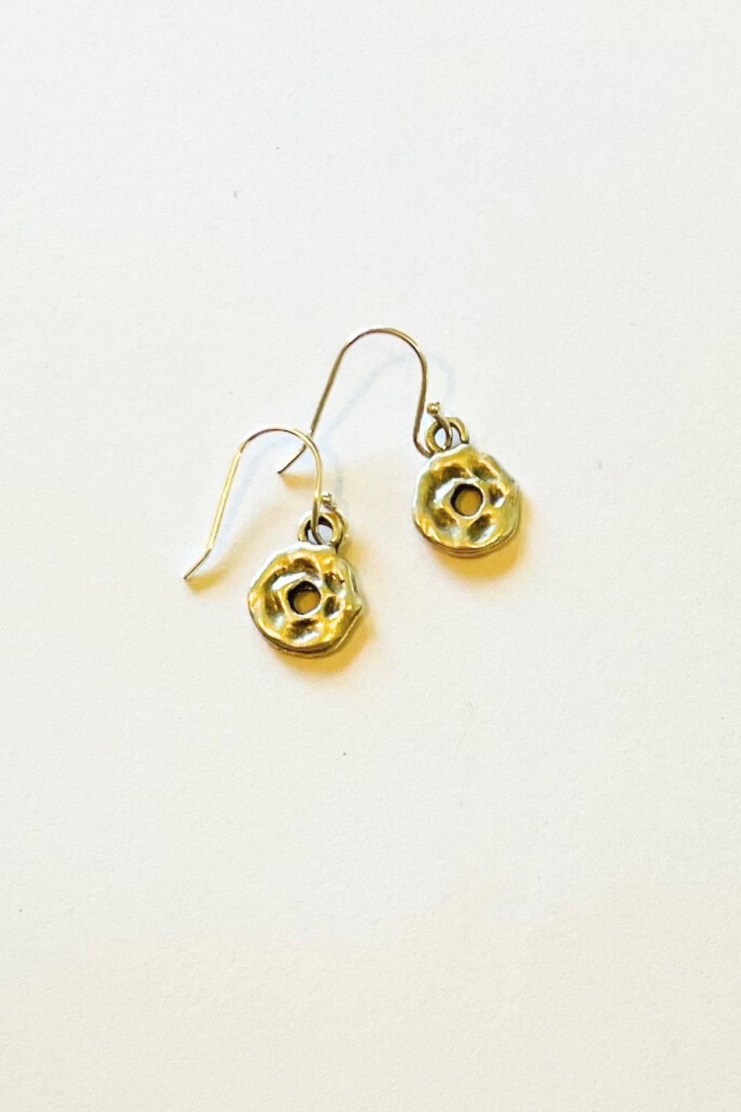 Hammered Puka Earrings