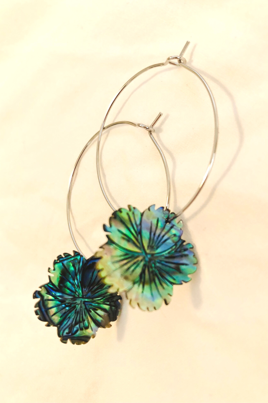Hawaii Hibiscus Abalone Earring