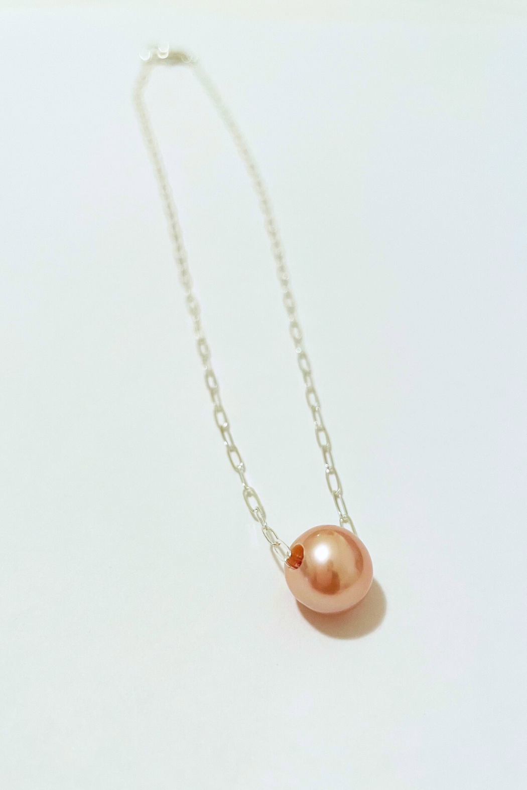 Freshwater Pearl Silver Float Necklace