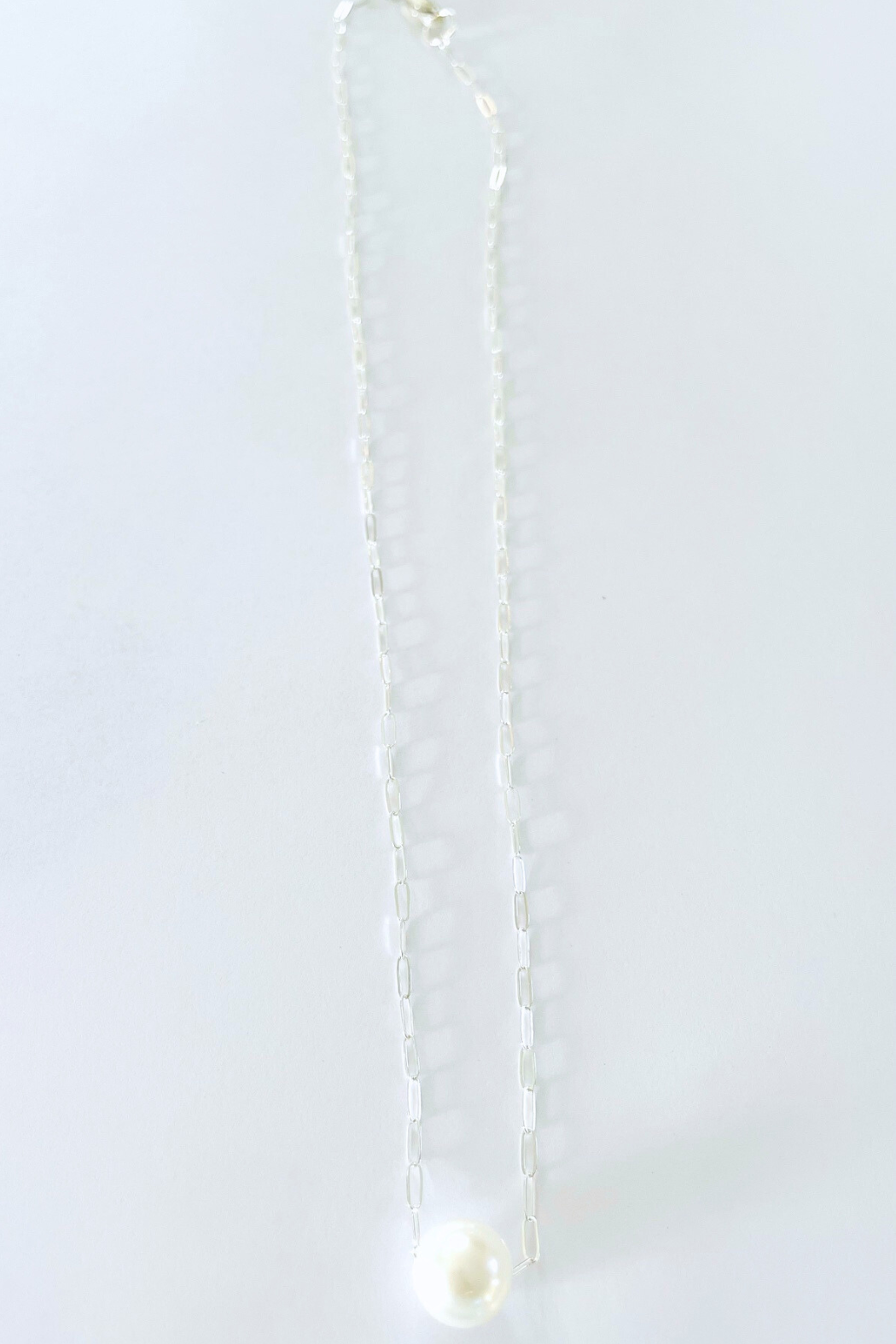 Mahina Pearl Floating Silver Necklace