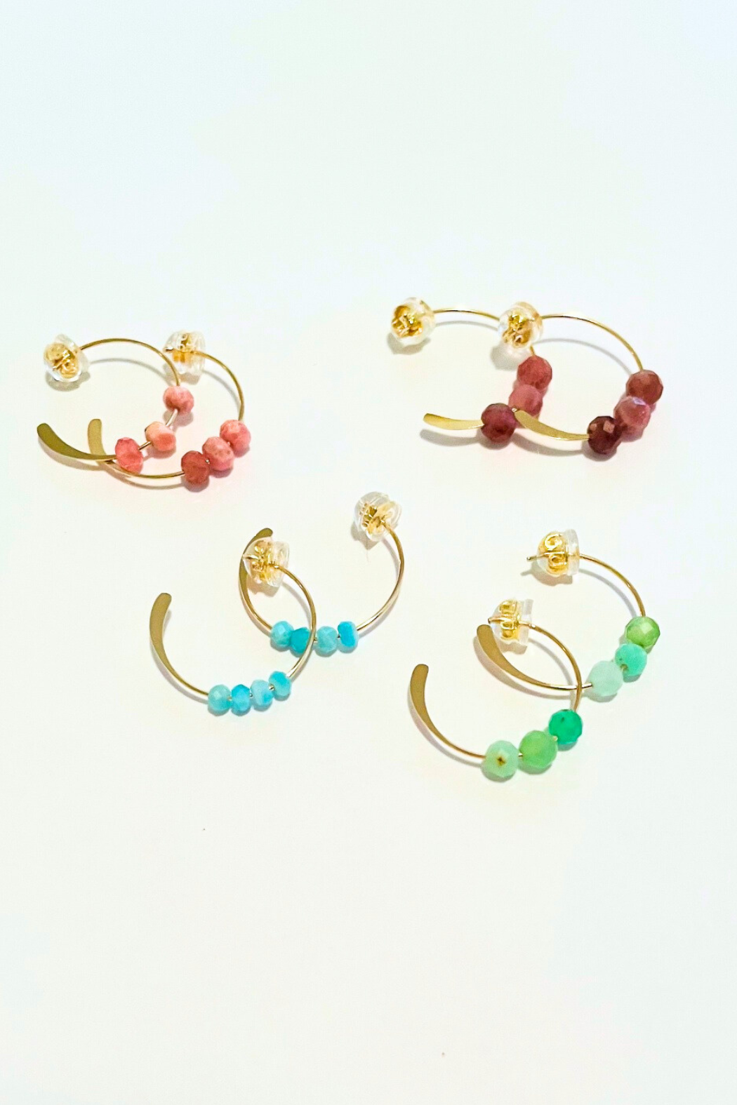 Mini Gemstone Open Hoops