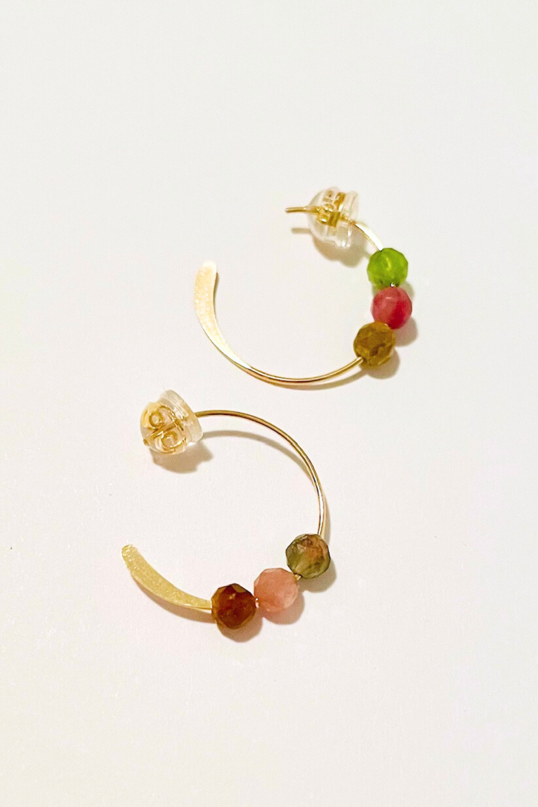 Mini Gemstone Open Hoops