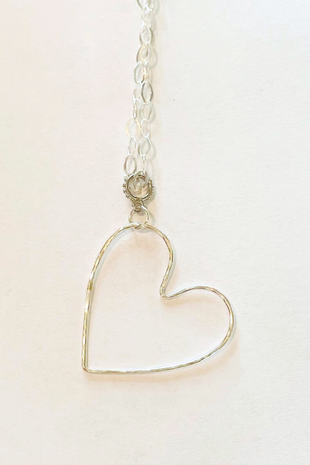 Open Heart 18" Silver Necklace