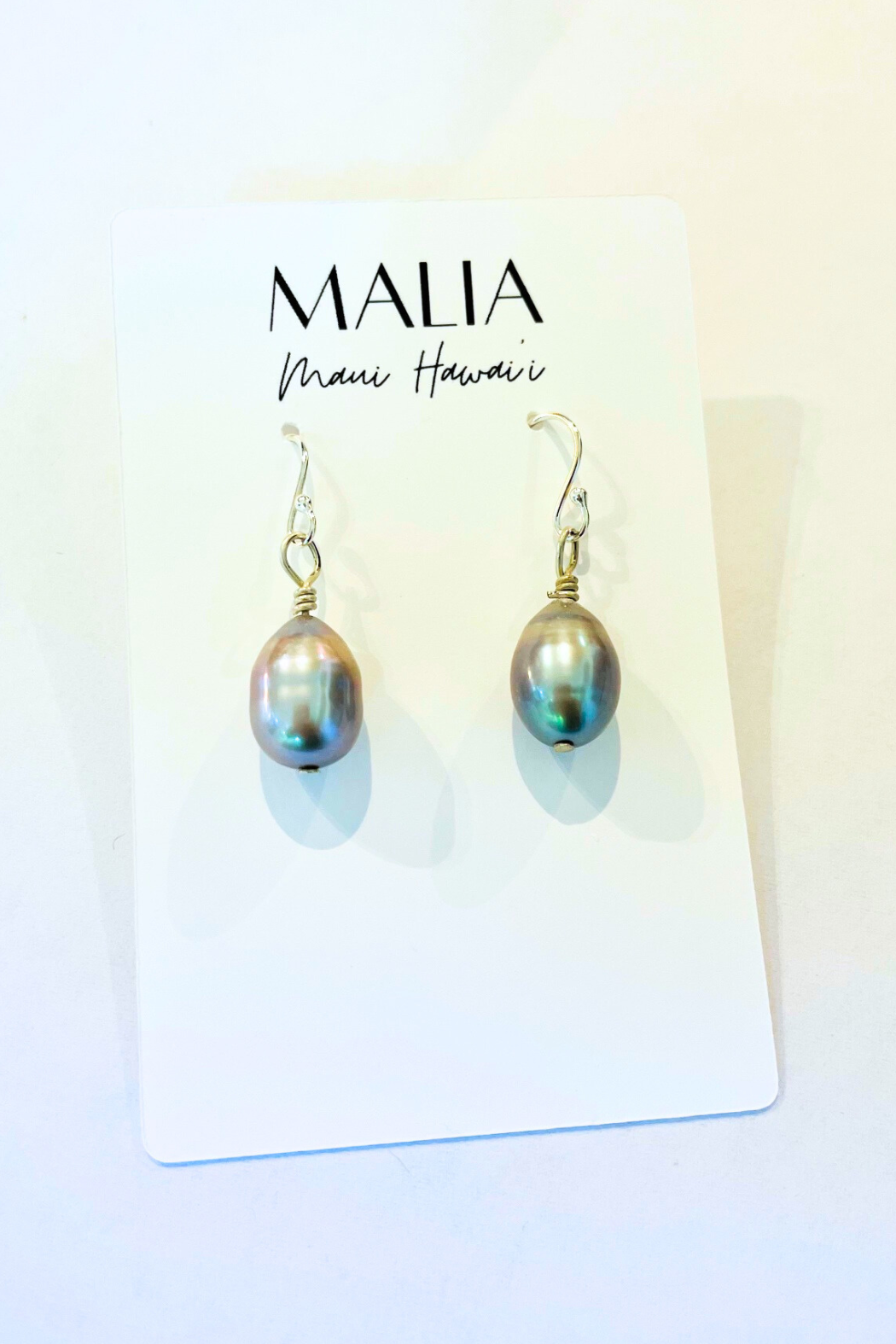 Pear Shape Grey Pearl Drop Earring