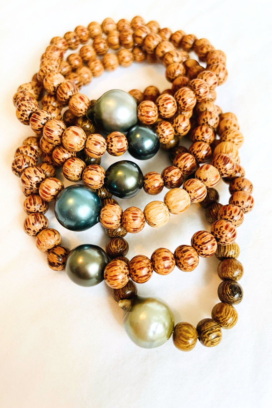 Tahitian Pearl Natural Palm Stretch Bracelet