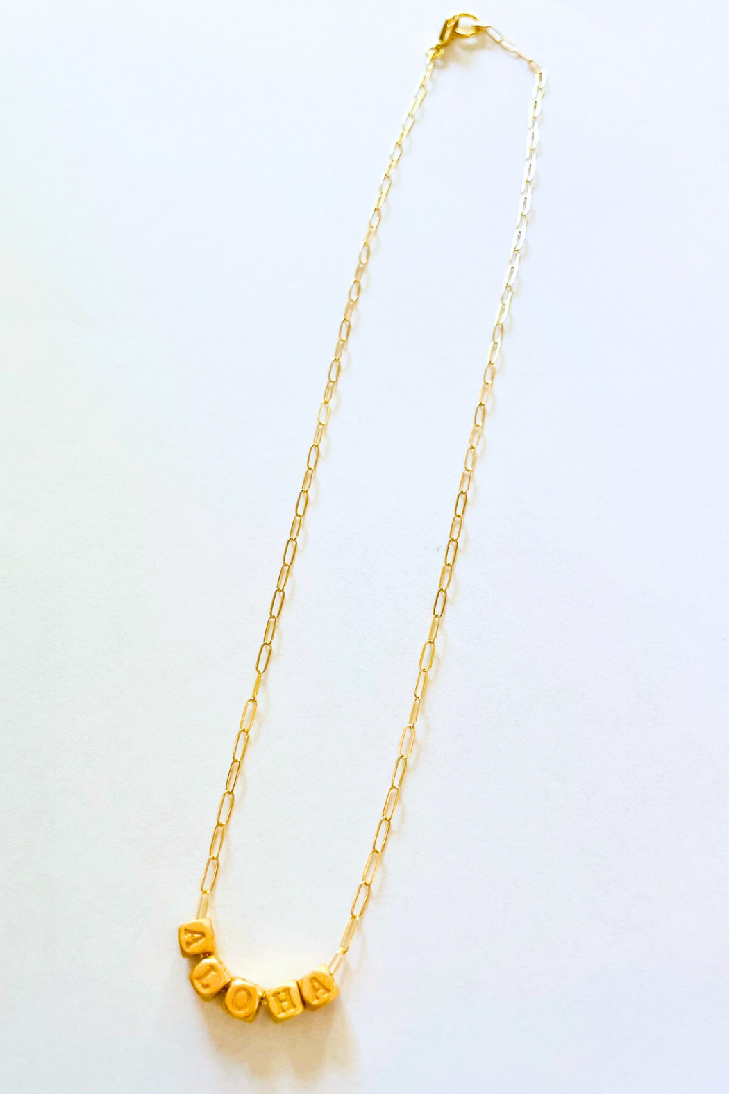 ALOHA cube minimalist necklace