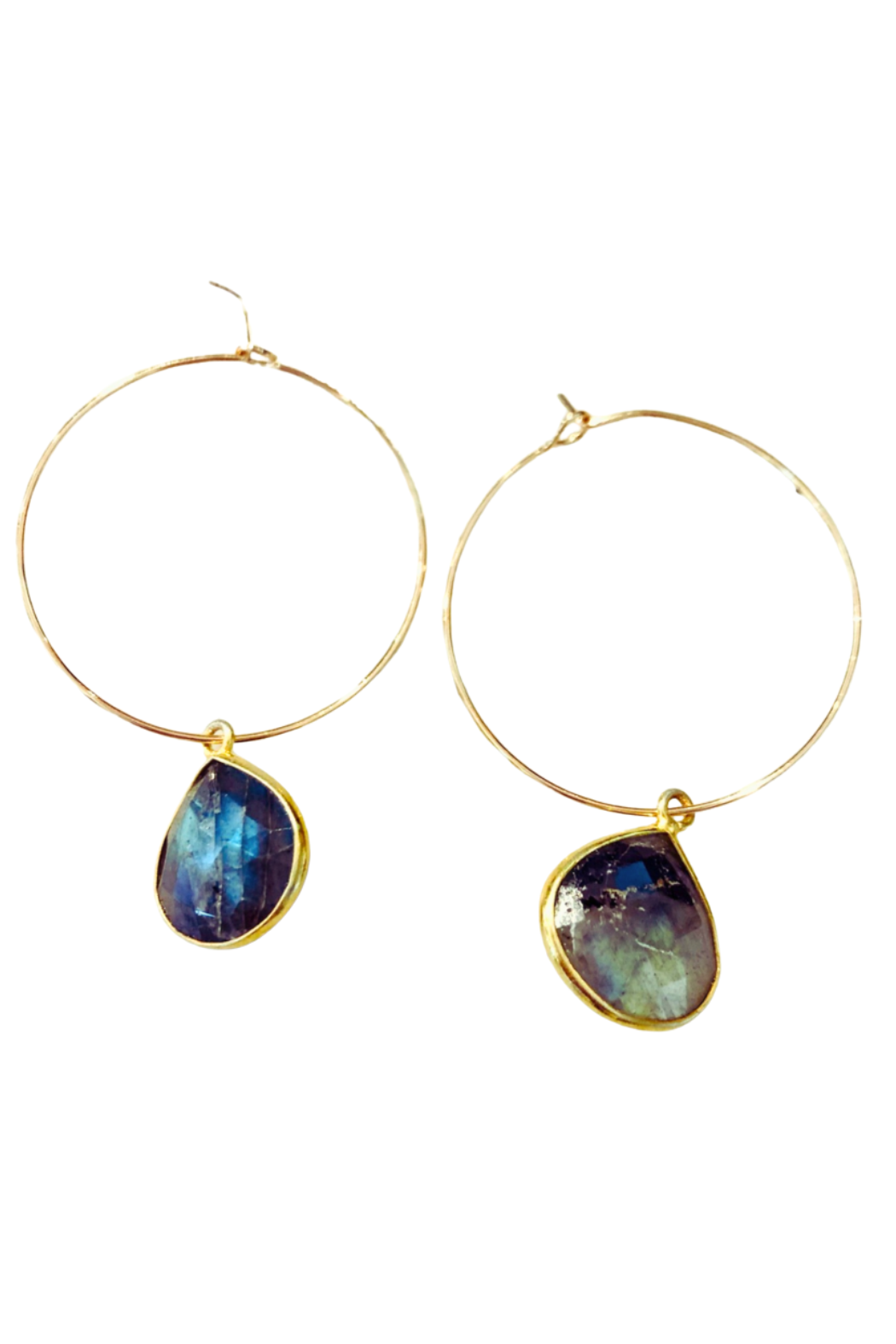 1" Mini Hoop ~ Gem Teardrop-Lg