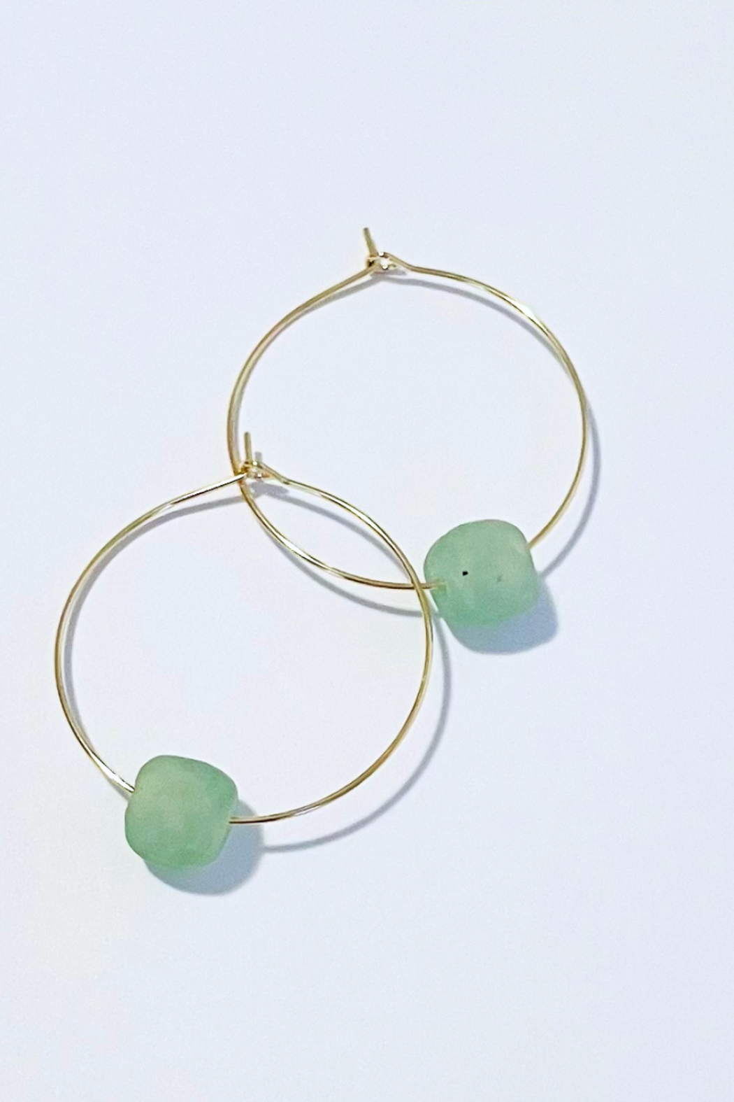 1" Mini Hoops ~ Maui Recycled Beach Glass Hoops