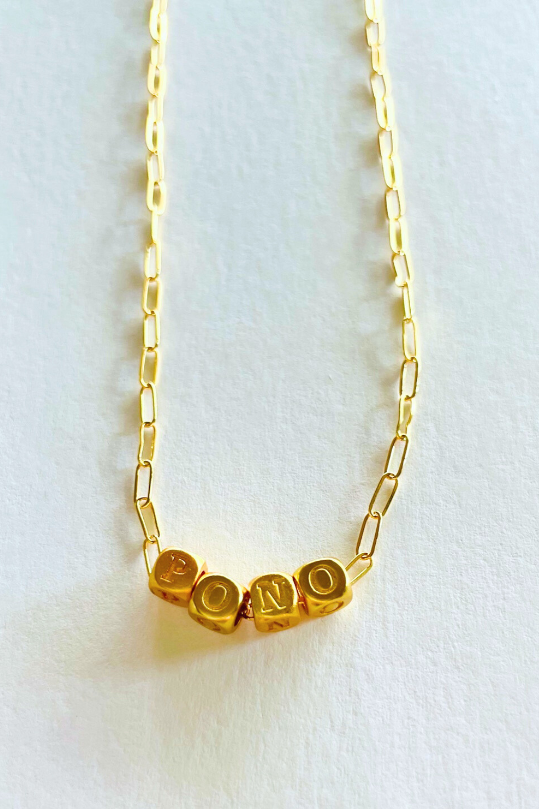 Hawaiian positive saying - cube minimalist necklace