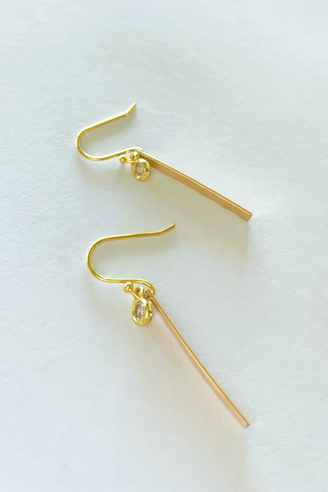 Mini Gem + Bar Pendant Dangle Earrings