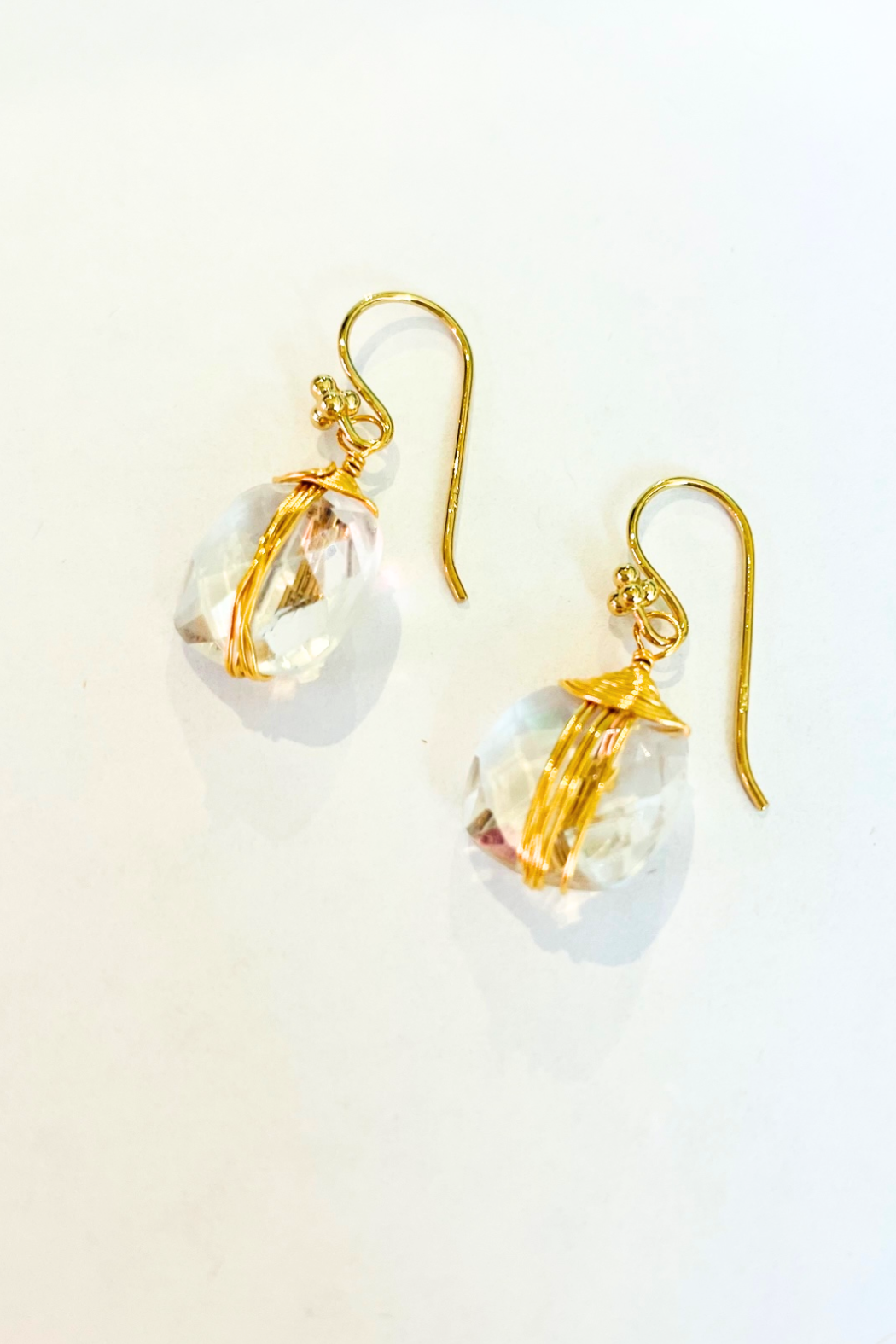 Wire Wrapped Gemstone Earrings
