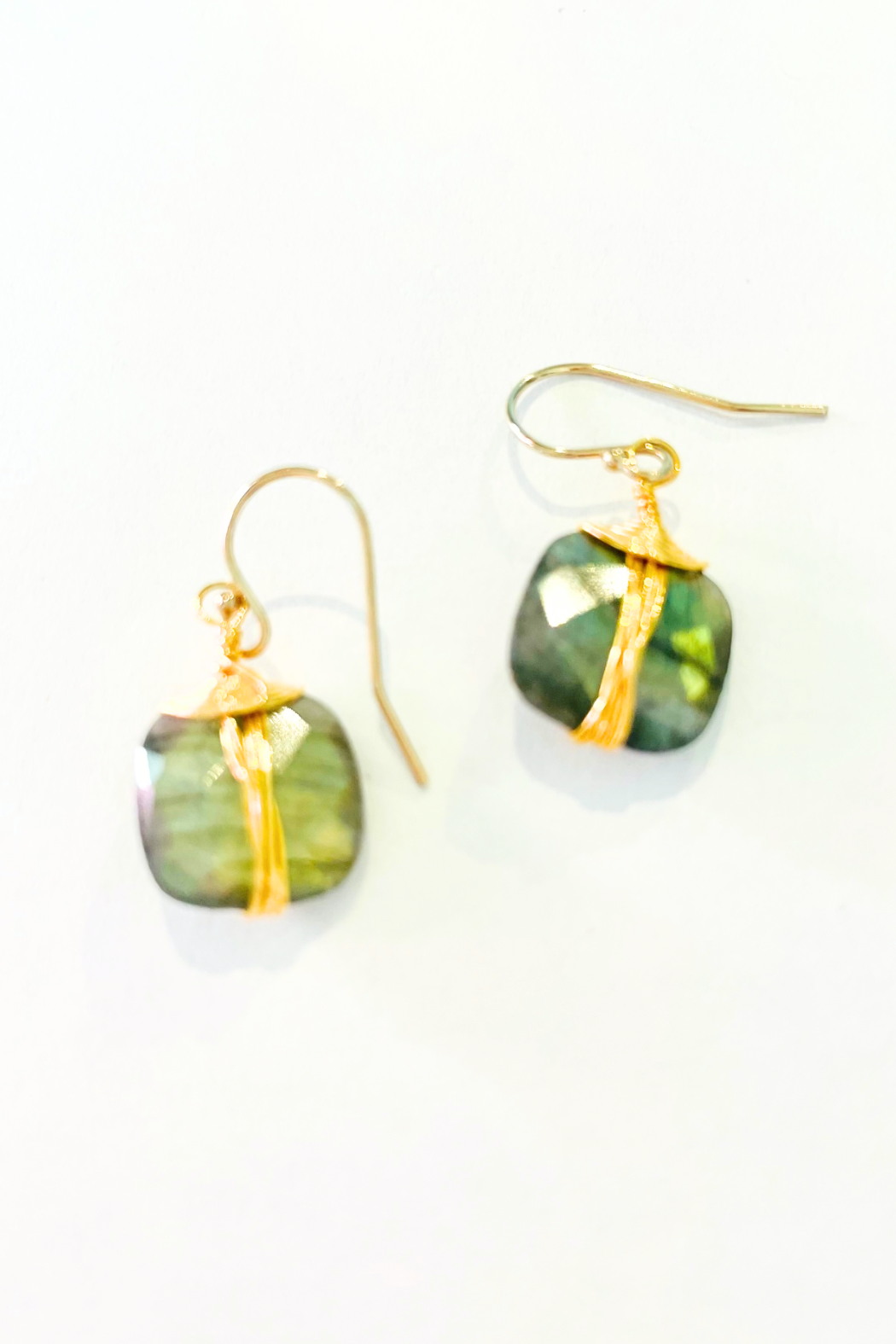 Wire Wrapped Gemstone Earrings