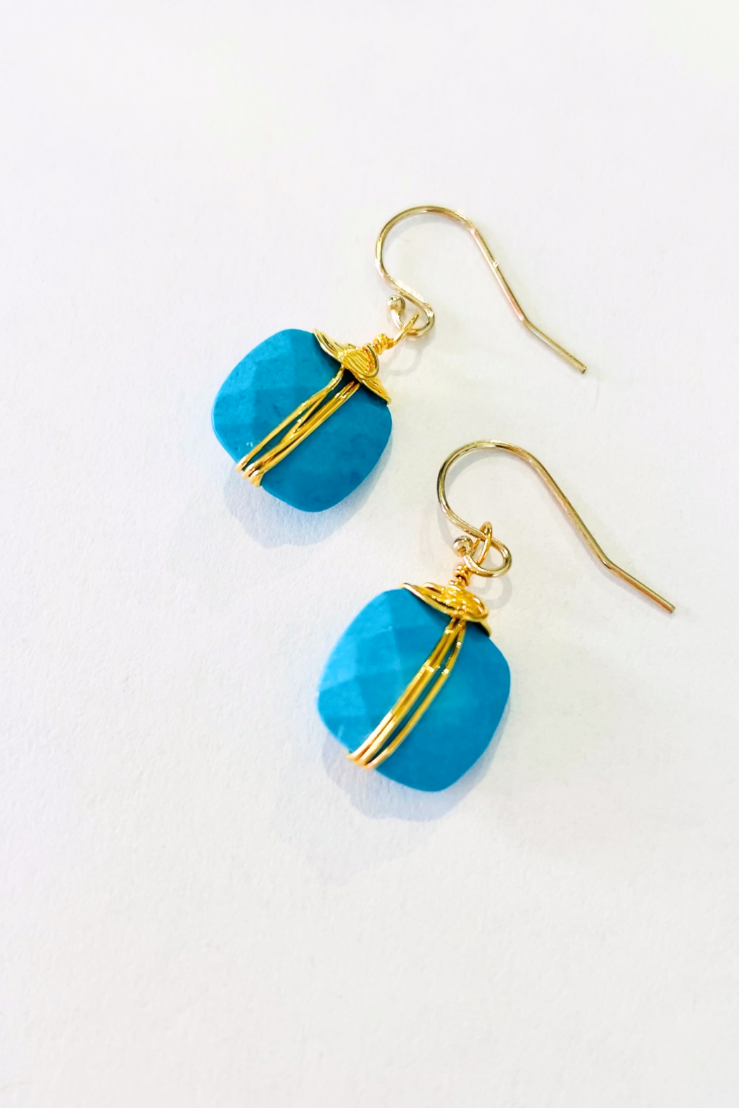 Wire Wrapped Gemstone Earrings