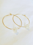 1" - Mini Mother of Pearl Plumeria Hoops