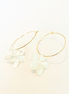 1" - Mother of Pearl Plumeria Hoops