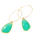 1" Mini Hoop - 20 MM XL Gemstone Earrings