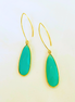 10x30 MM XL Gemstone Drop "V" Shape Earrings