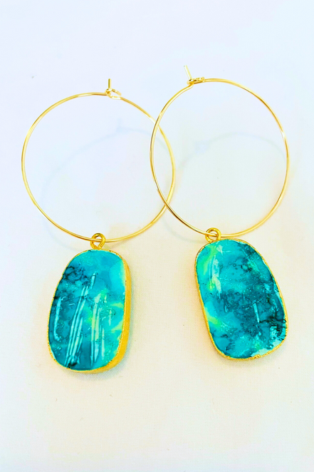 1" Mini Hoop - Tibetan Turquoise