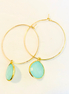 1" Mini Hoop ~ Gem Teardrop-Lg