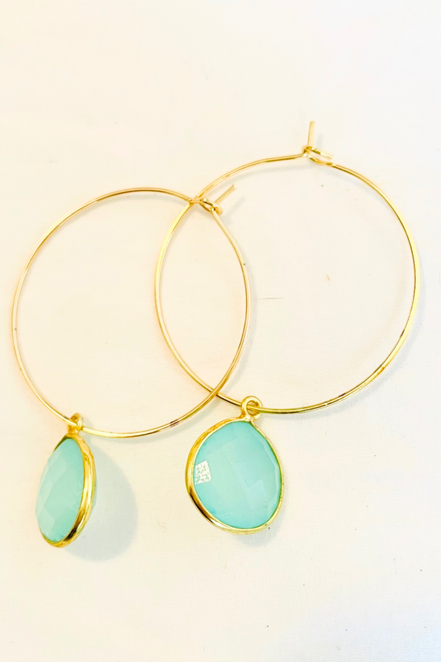 1" Mini Hoop ~ Gem Teardrop-Lg