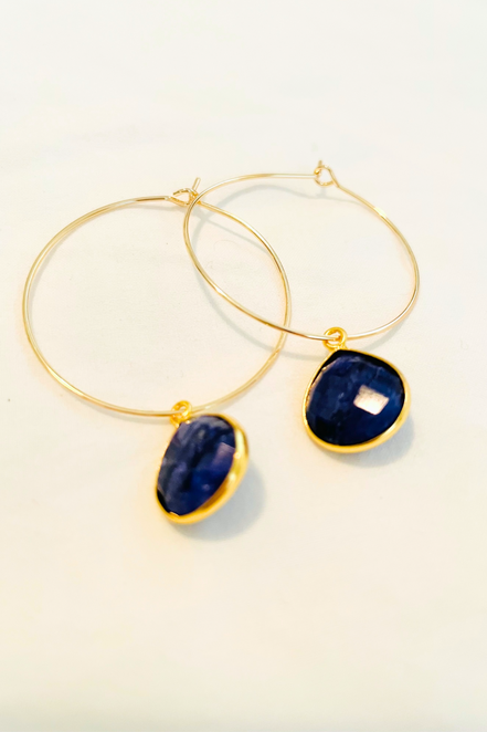 1" Mini Hoop ~ Gem Teardrop-Lg