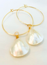 1" Mini Hoop ~ Mother of Pearl Teardrop