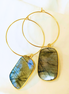 1" Mini Hoop ~ Natural Fire Rainbow Labradorite