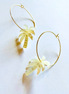 1" Mini Hoops ~ Carved Palm Mother of Pearl