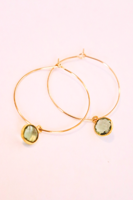 1" Mini Hoops ~ Round Gem-Mini