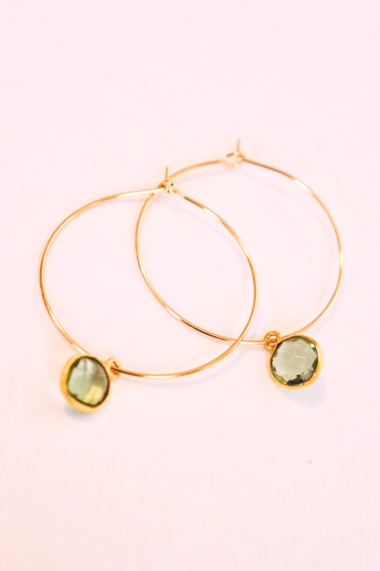 1" Mini Hoops ~ Round Gem-Mini