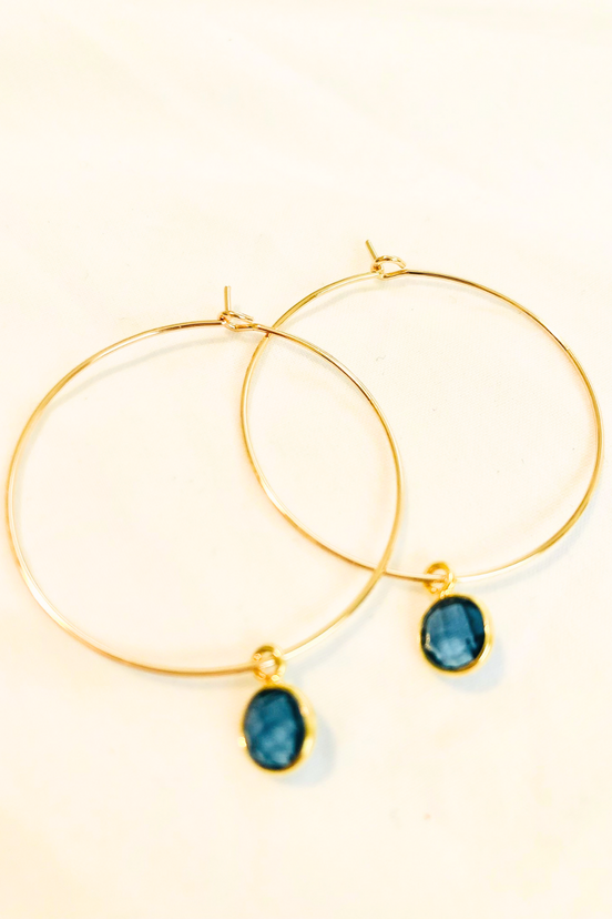 1" Mini Hoops ~ Round Gem-Mini
